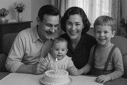 Proslava Aninog 1. rođendana - 1957.