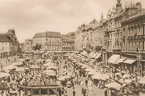 1925. godina - Trg bana Josipa Jelačića